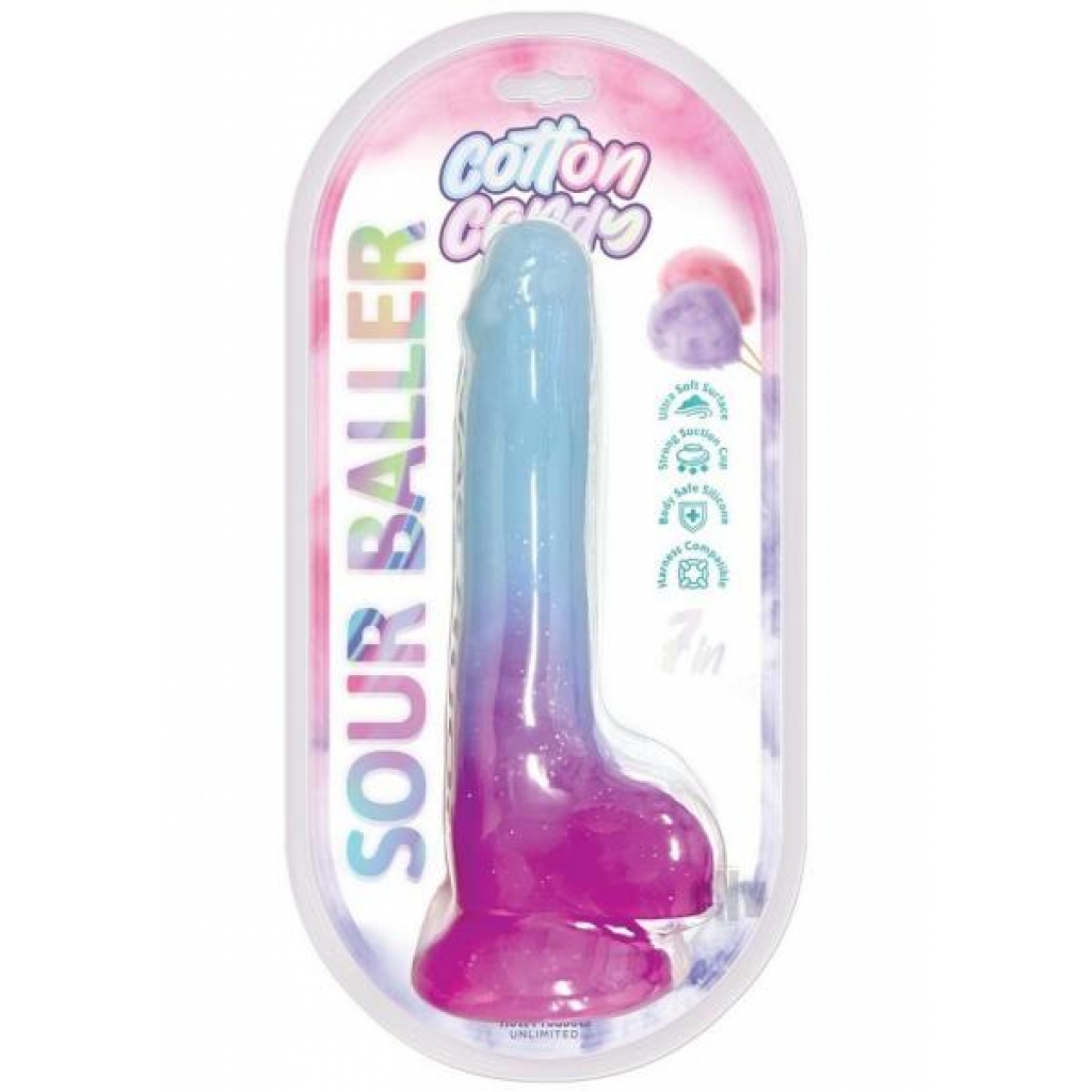 Cotton Candy Sour Baller 7 Aqu/prp - Realistic Dildos & Dongs