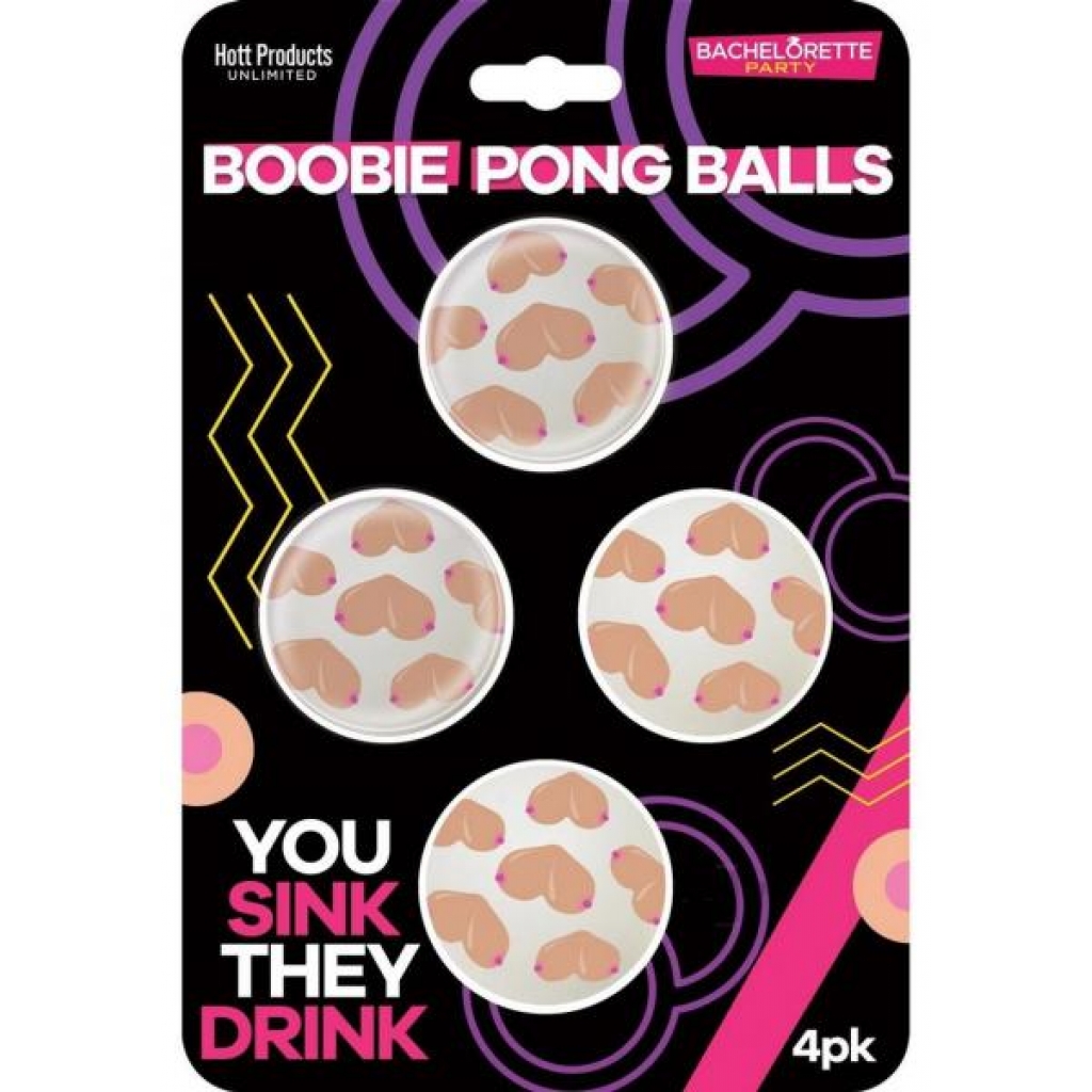 Boobie Beer Pong Balls 4pk - Party Hot Games