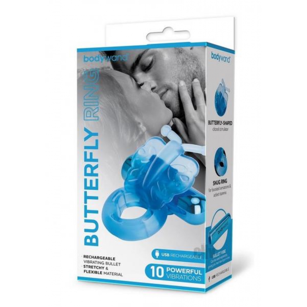 Bodywand Recharge Butterfly Blue - Couples Penis Rings