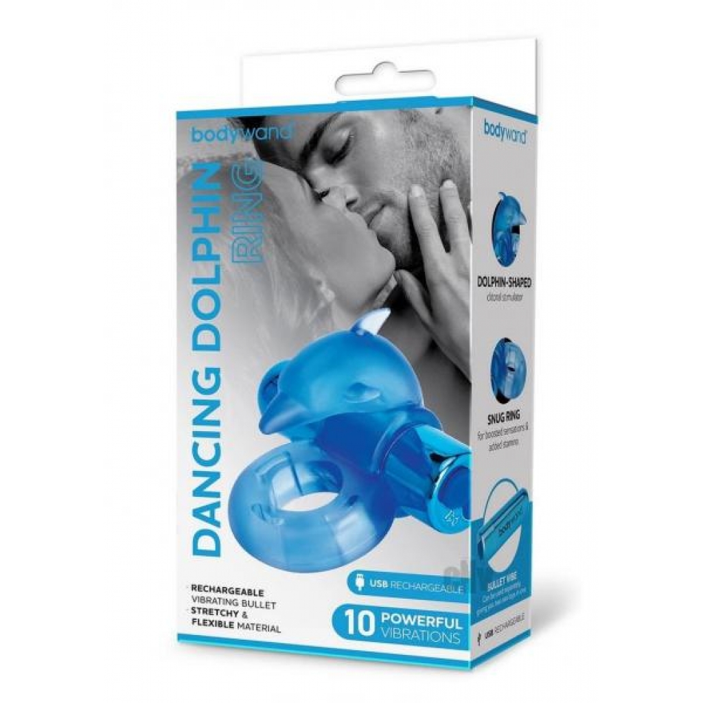 Bodywand Recharge Dancin Dolphin Blue - Couples Penis Rings