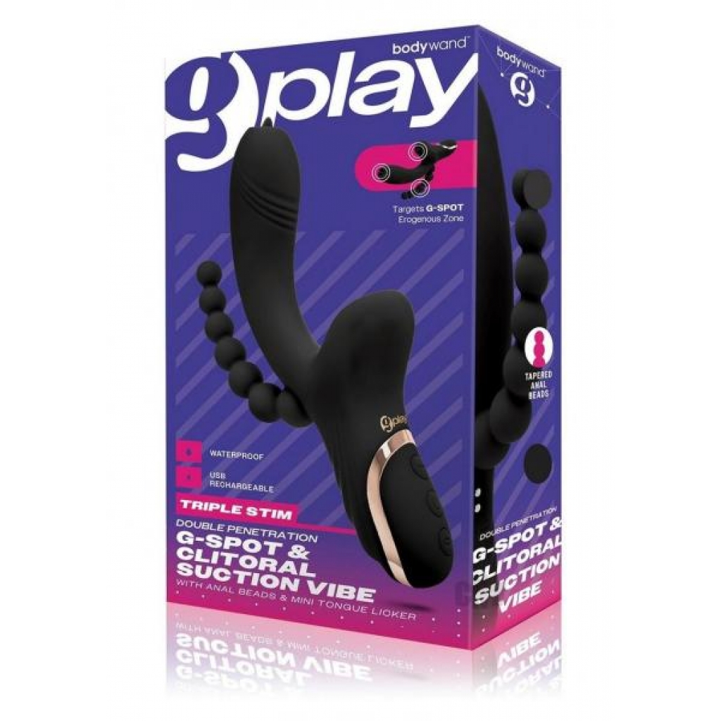 Bodywand G Play W/anal Beads Black - G-Spot Vibrators Clit Stimulators