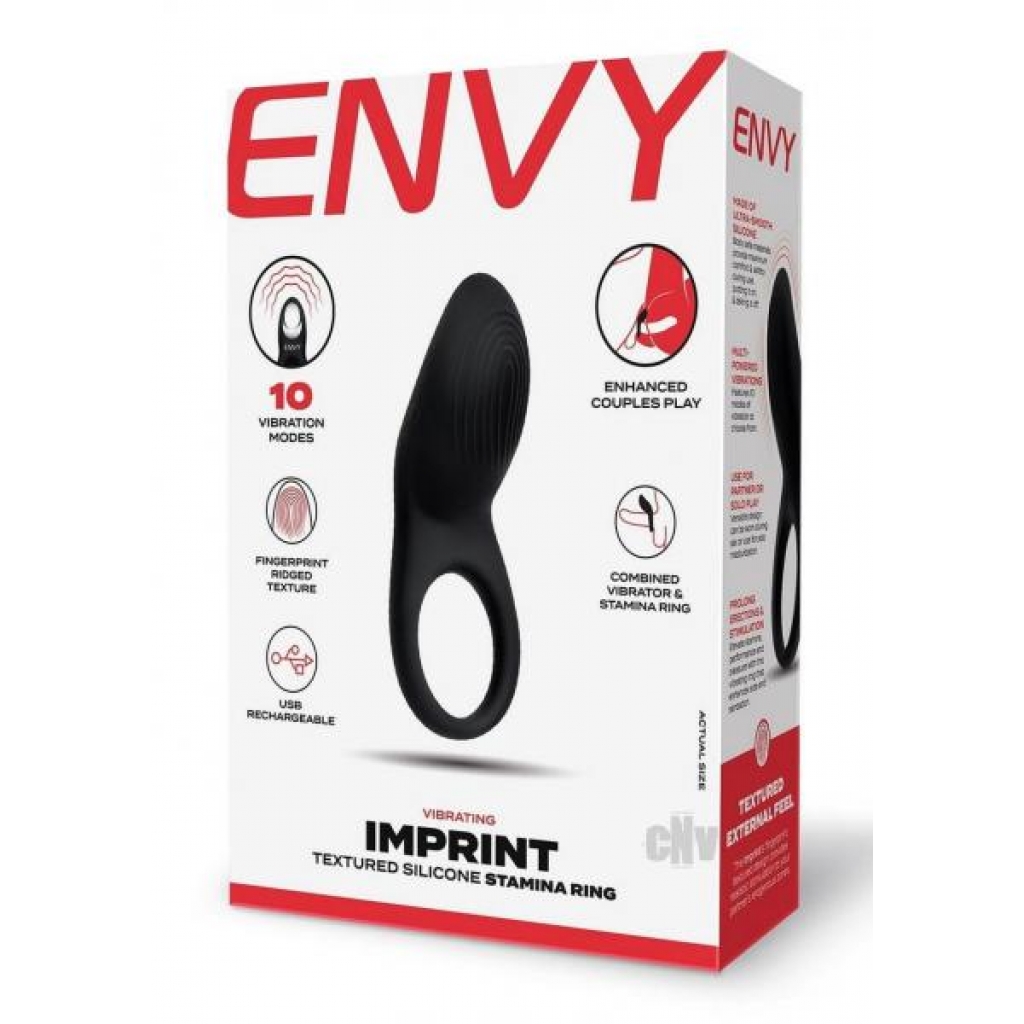 Envy Toys Imprint Textured Stamina Ring - Couples Penis Rings