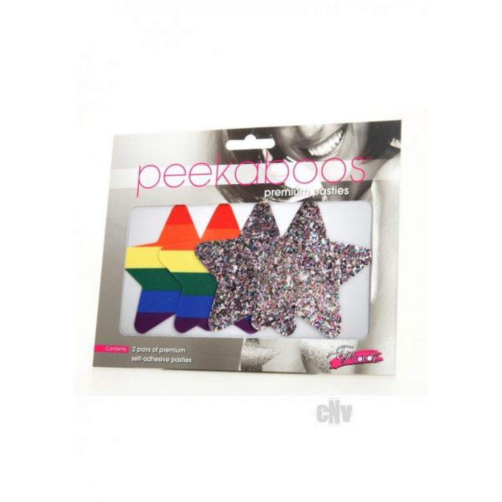 Peekaboo Pride Rainbow Glitter Stars - Pasties, Tattoos & Accessories