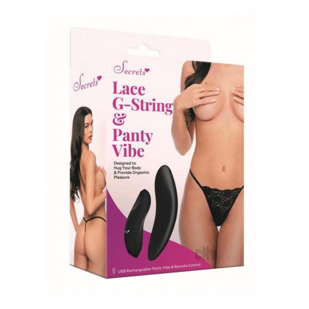 Sk Lace Gstring Panty Vibe Os Black - Vibrating Panties