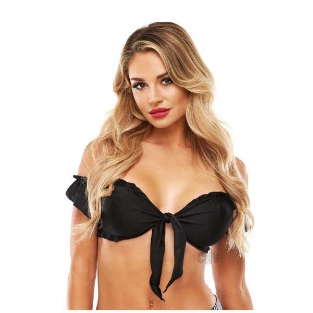 Tp Schoolgirl Tie Top Blk - Sexy Costumes