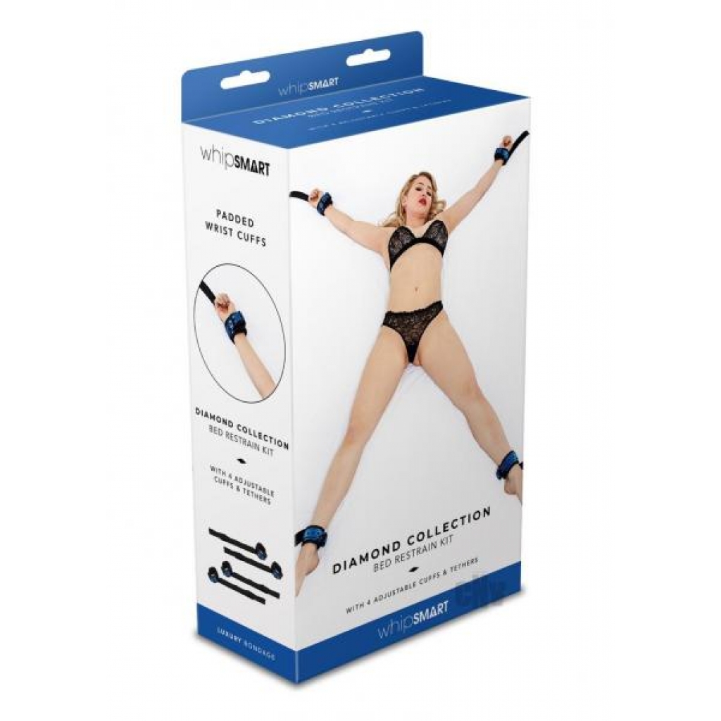 Whip Smart Diamond Bed Ties Blue - Babydolls & Slips