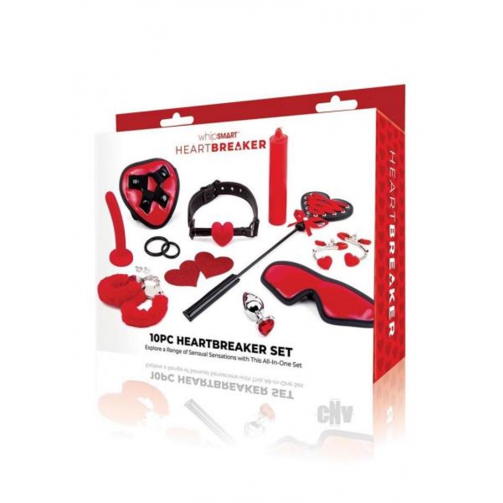 Whipsmart Heartbreaker Set 10pc Red/blk - BDSM Kits