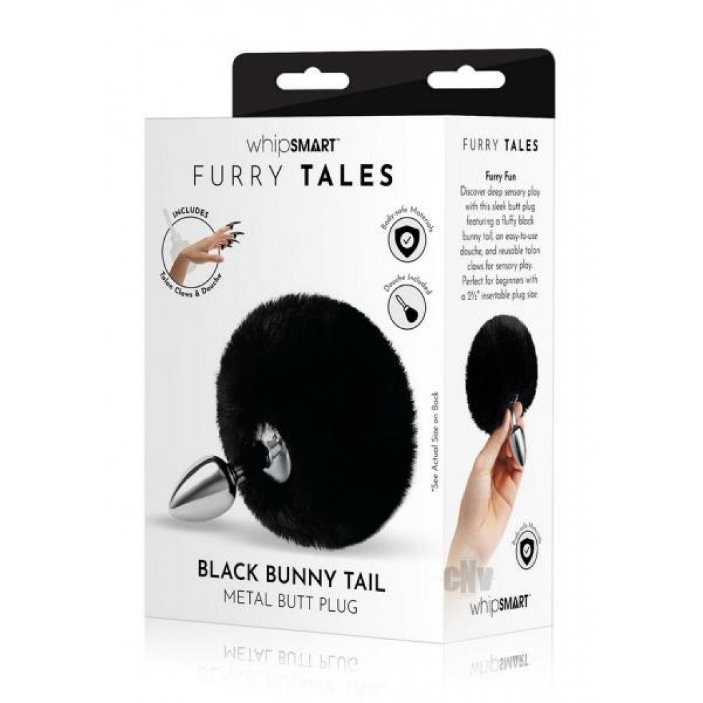 Whipsmart Fluffy Bunny Tail 2.5 Blk - Anal Plugs