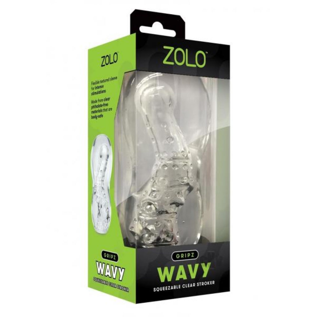 Zolo Gripz Wavy Clear - Masturbation Sleeves