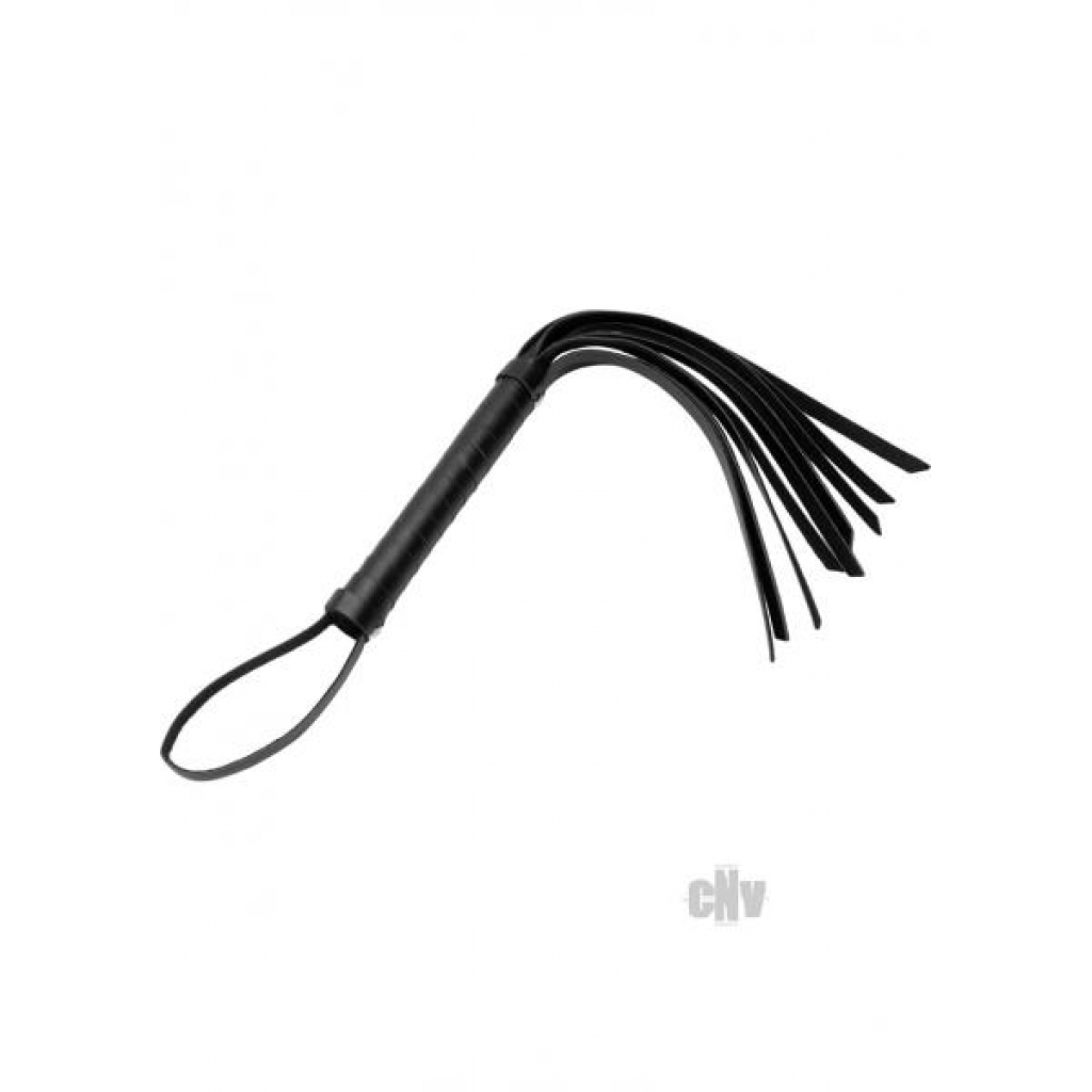 Cats Tail Vegan Faux Leather Hand Flogger Black - Floggers