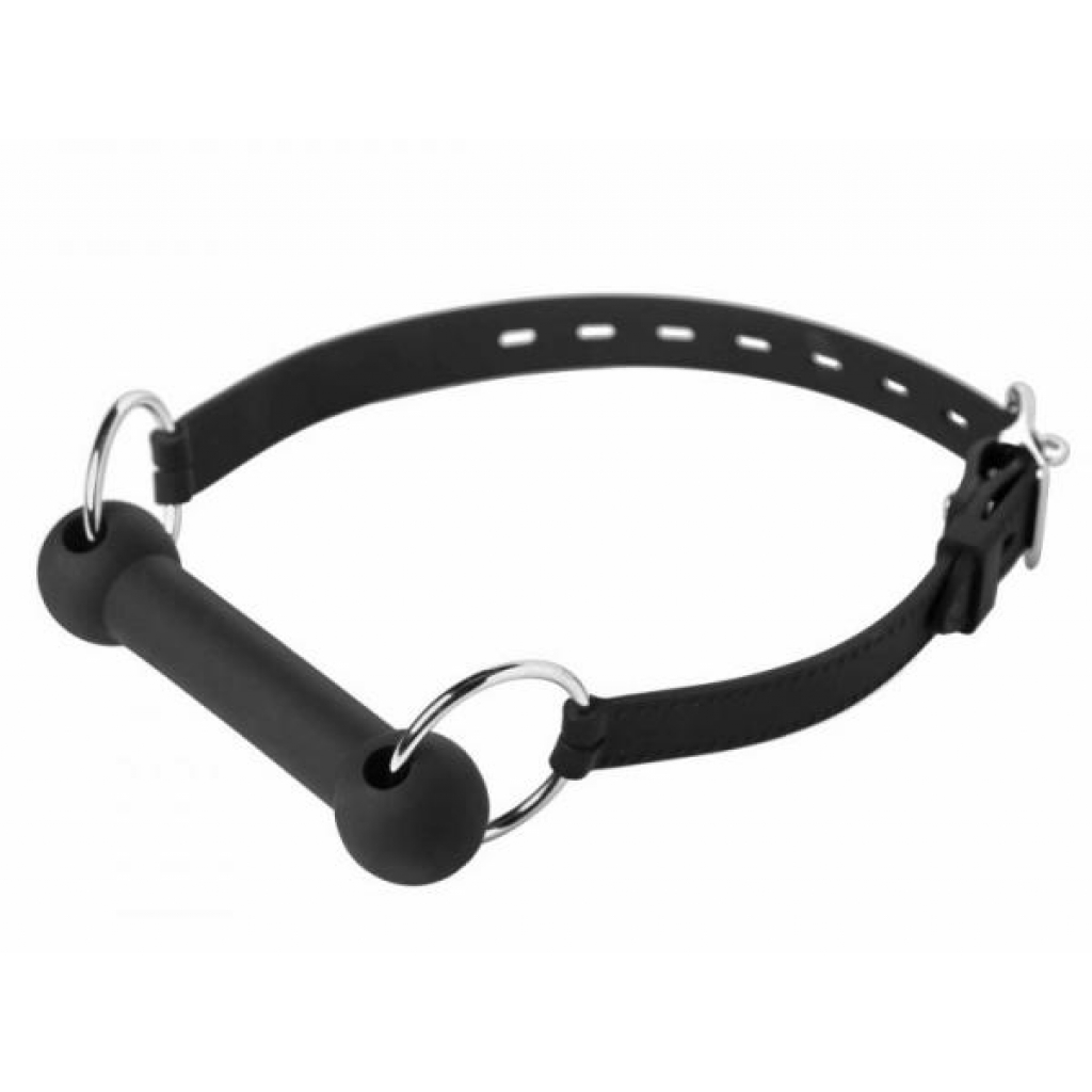 Mr Ed Locking Silicone Bit Gag Black - Ball Gags