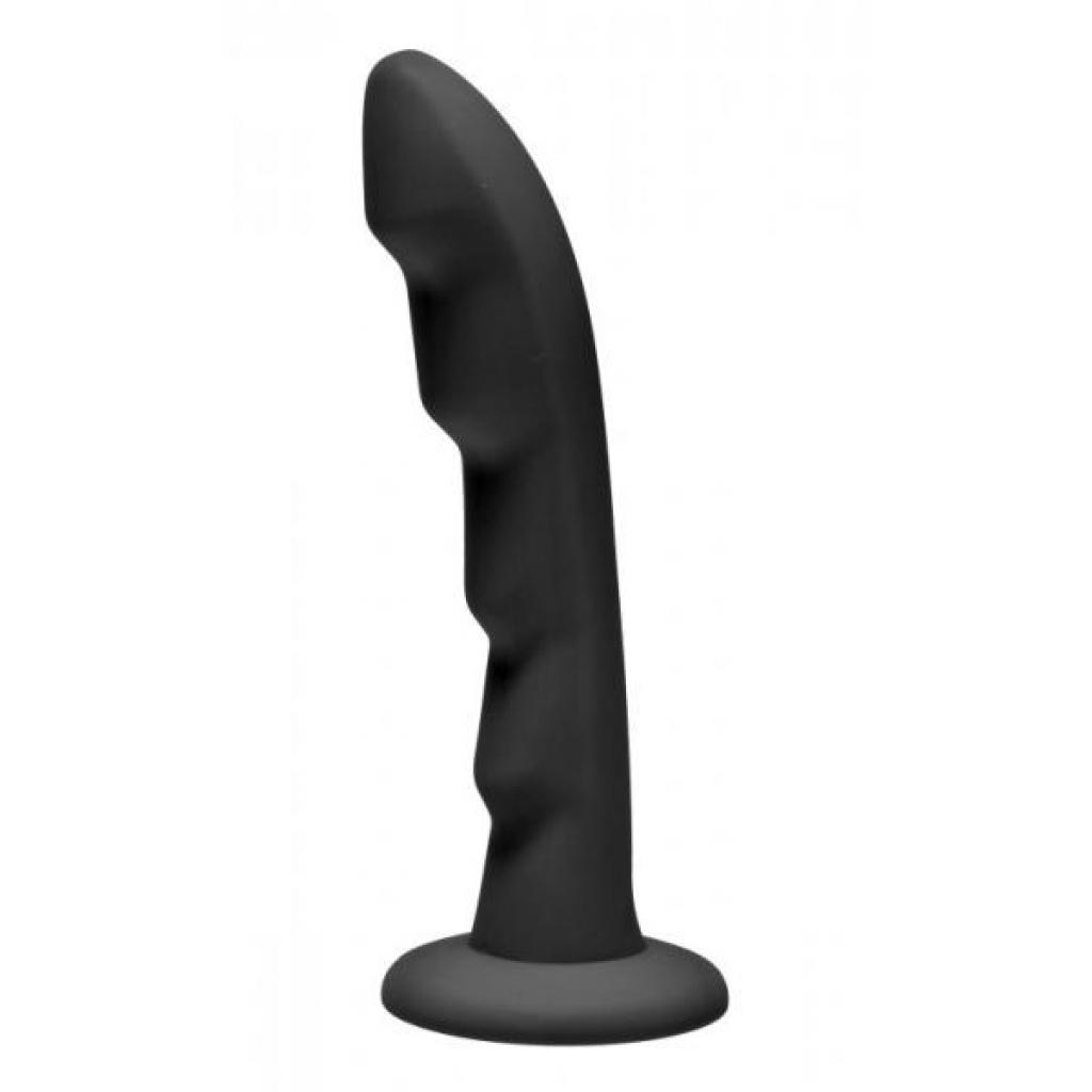 Strap U Ripples Silicone Dildo Black - G-Spot Dildos