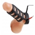 Power Cage Silicone E-Stim Cock And Ball Sheath Black - Electrostimulation