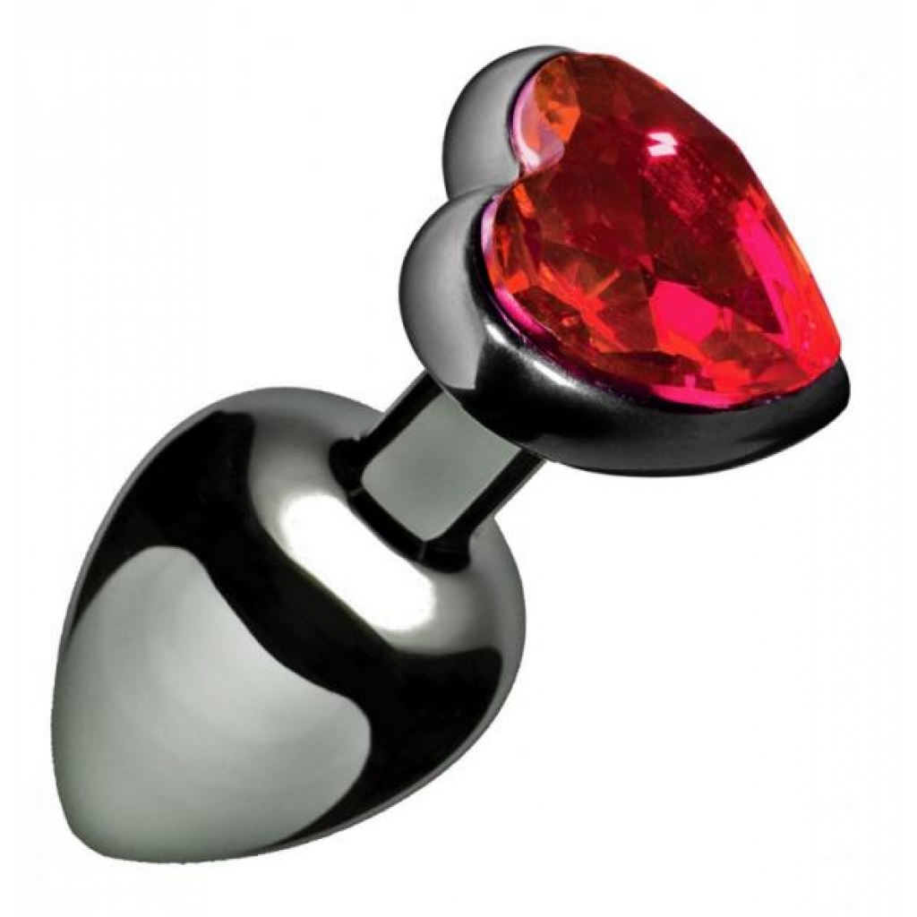 Crimson Tied Scarlet Heart Shaped Jewel Plug - Anal Plugs