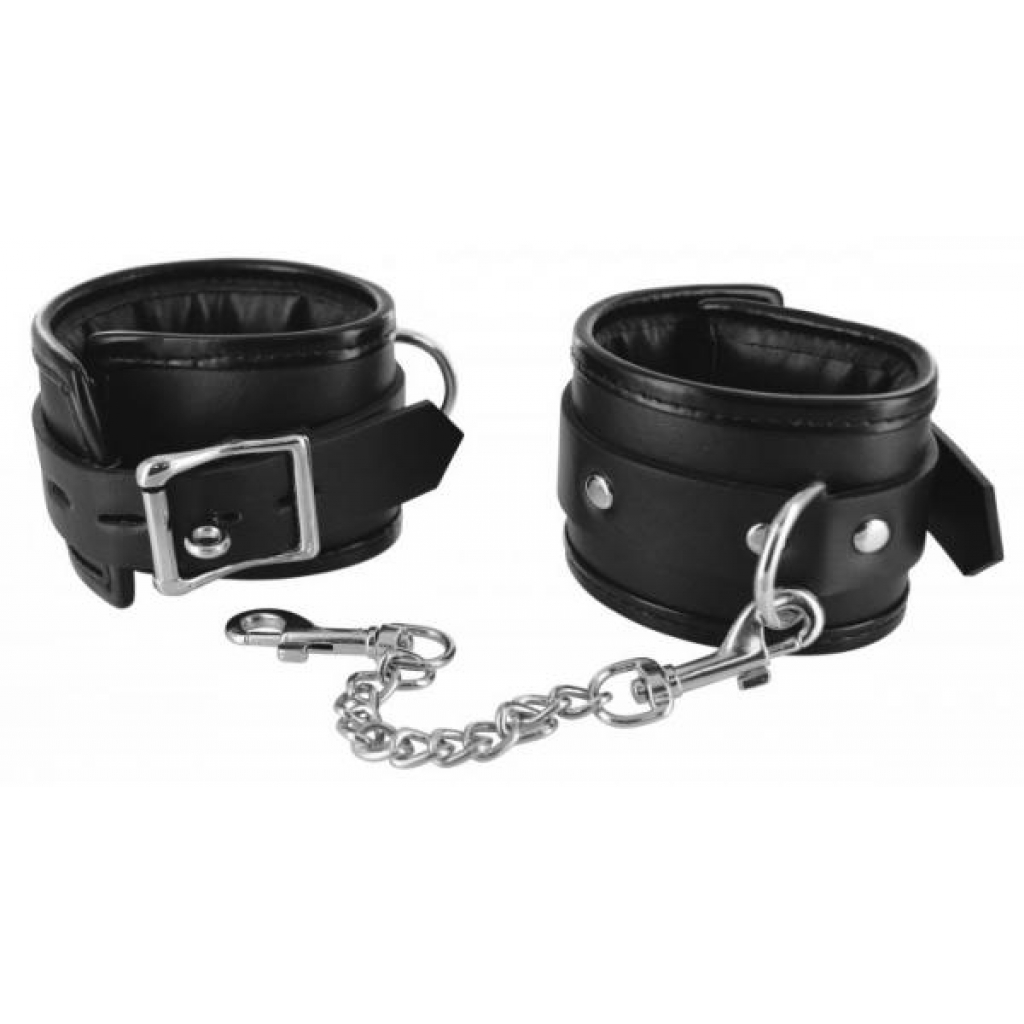 Strict Locking Padded Wrist Cuffs with Chains - Handcuffs