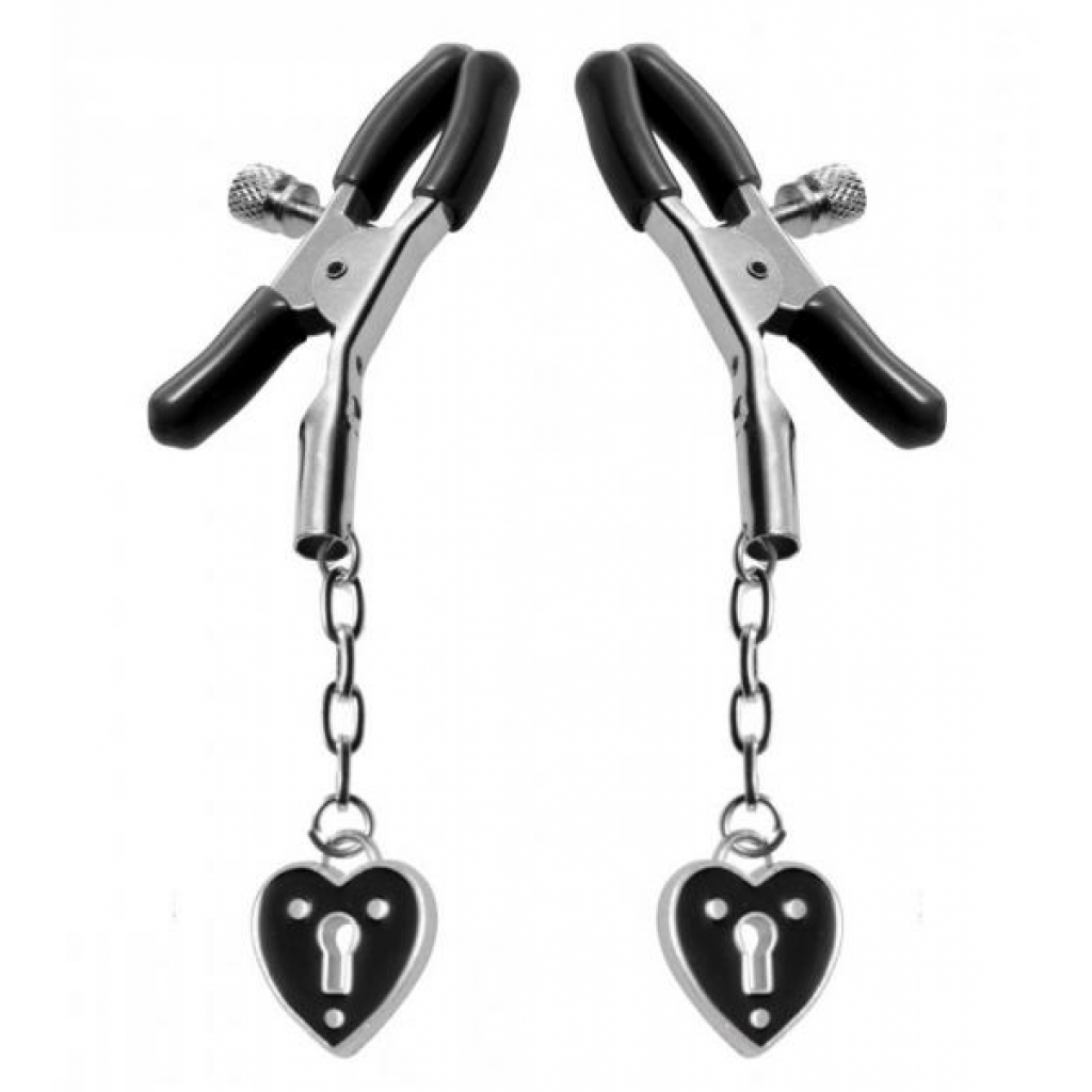 Charmed Heart Padlock Nipple Clamps - Nipple Clamps