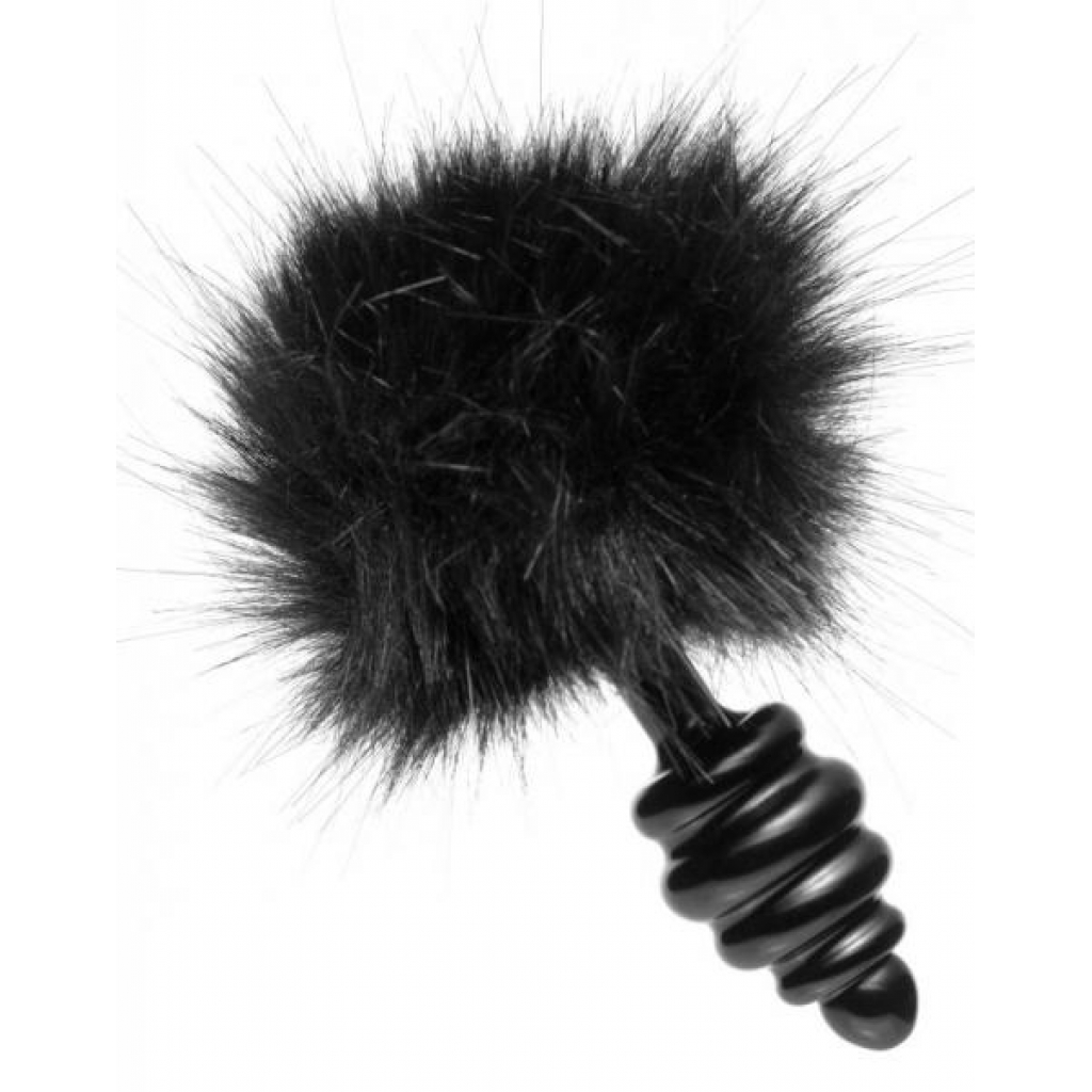 Tailz Bunny Faux Fur Tail Plug Black - Anal Plugs