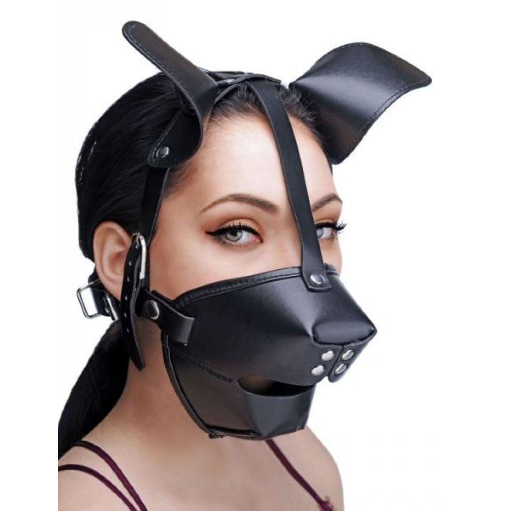 Pup Puppy Play Hood and Breathable Ball Gag Black - Ball Gags