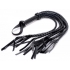 8 Tail Braided Flogger Black Leather - Floggers