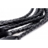 8 Tail Braided Flogger Black Leather - Floggers