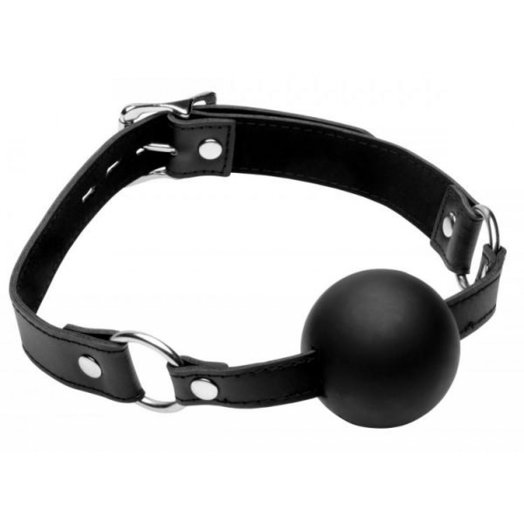 Strict XL 2 Inches Silicone Ball Gag Black O/S - Ball Gags