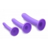 Tri-Play Silicone Dildo 3 Piece Set Purple - G-Spot Dildos