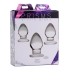 Triplets 3 Piece Glass Anal Plug Kit Clear - Anal Trainer Kits