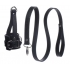 Ball Stretcher with Leash - Black Leather