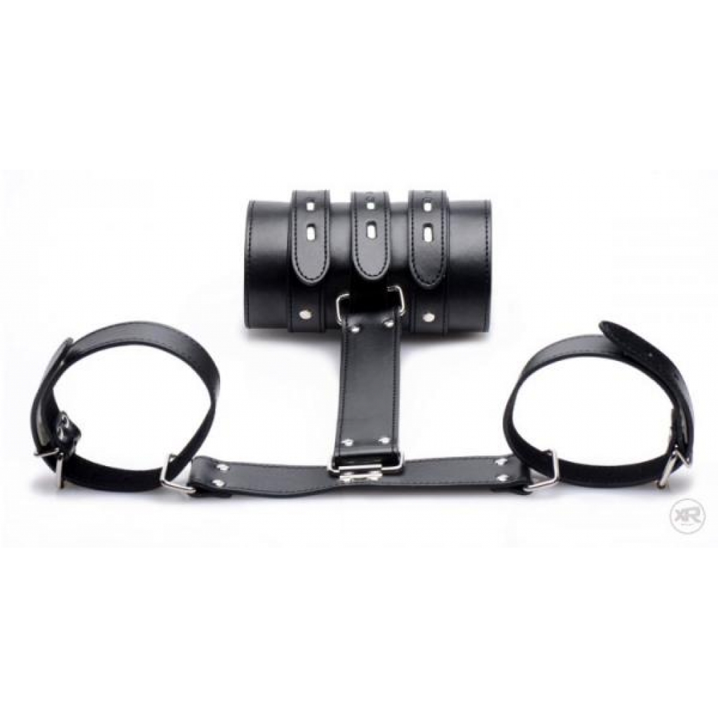 Arm Binder Biceps & Forearm Restraints Black Leather - Babydolls & Slips