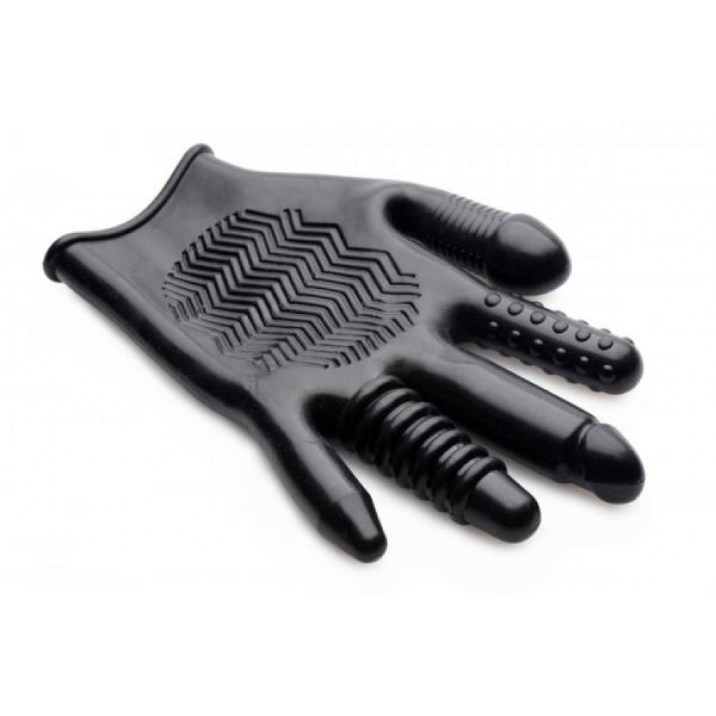 Pleasure Poker Textured Glove Black - Medical Play