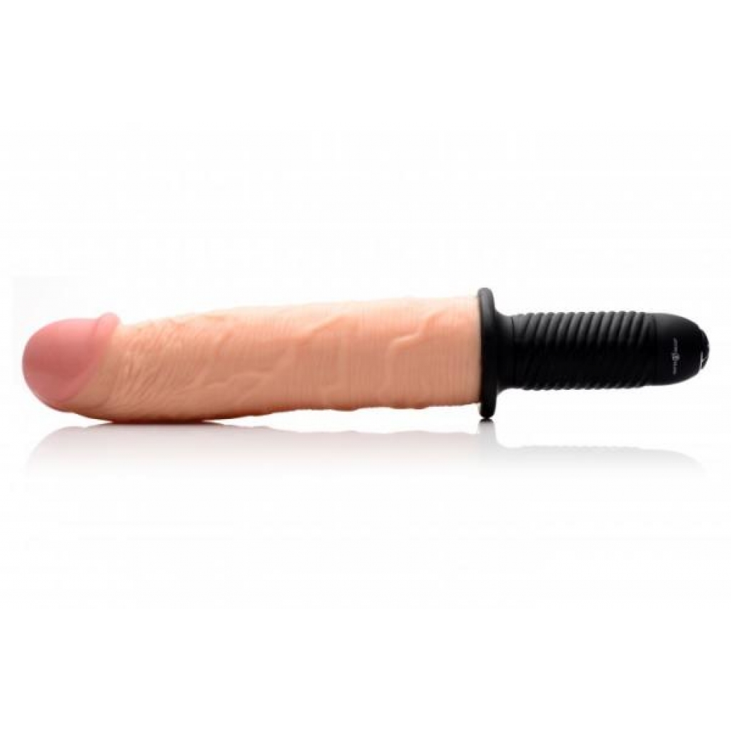 Onslaught XXL Vibrating Giant Dildo Thruster Beige - Realistic