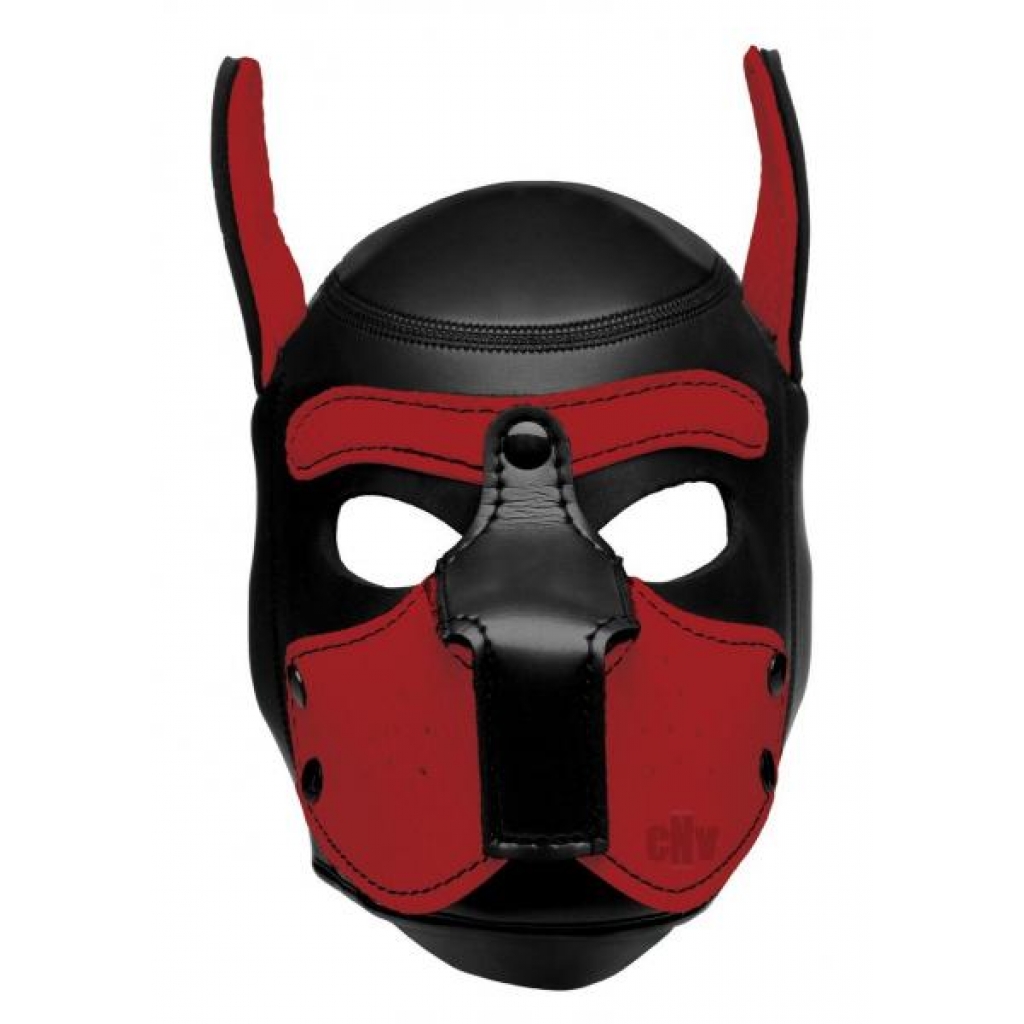 Spike Neoprene Puppy Hood - Red O/S