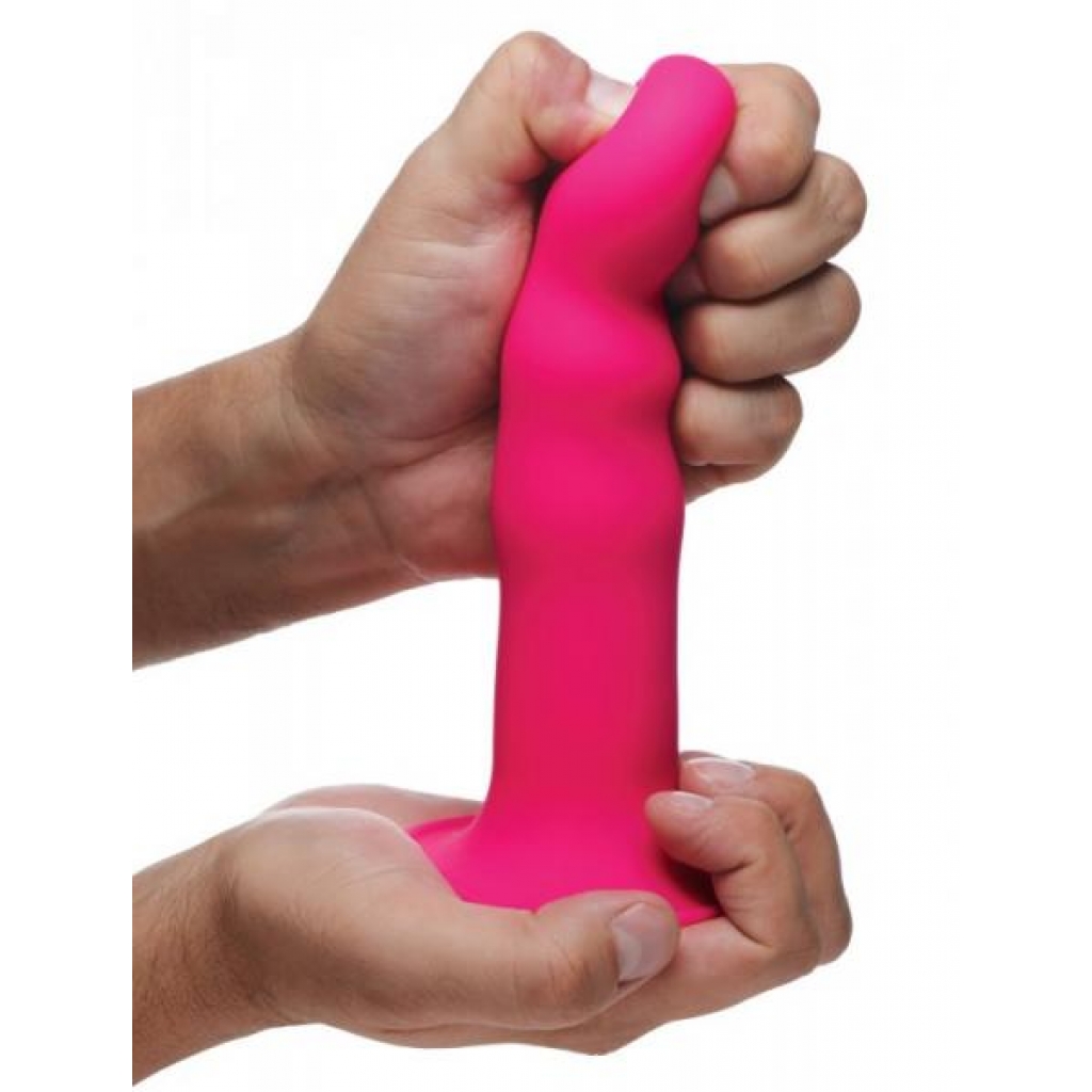 Squeeze-It Squeezable Wavy Dildo Pink - Realistic Dildos & Dongs