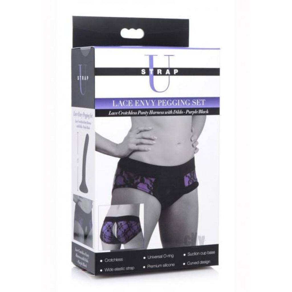 Strap U Lace Envy Pegging Set Purple