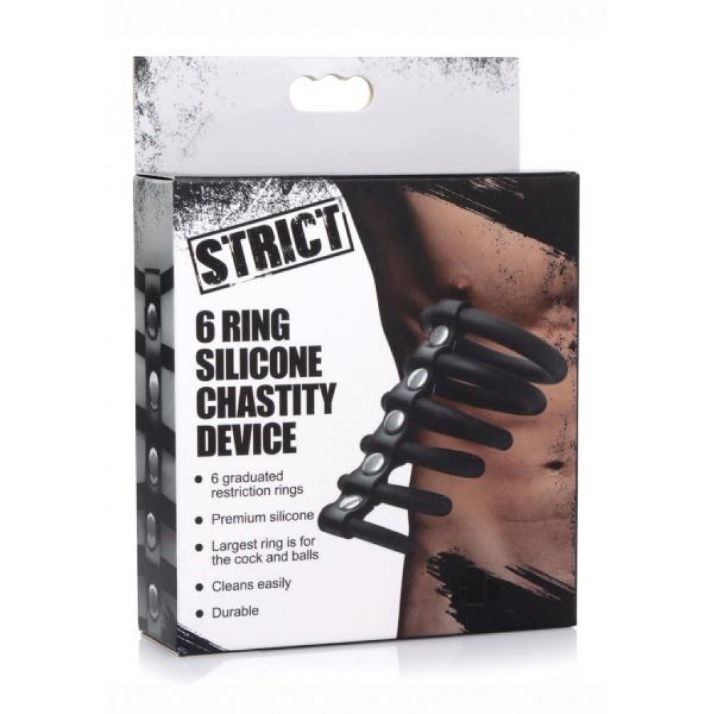 Strict 6 Ring Silicone Chastity Device - Chastity & Cock Cages