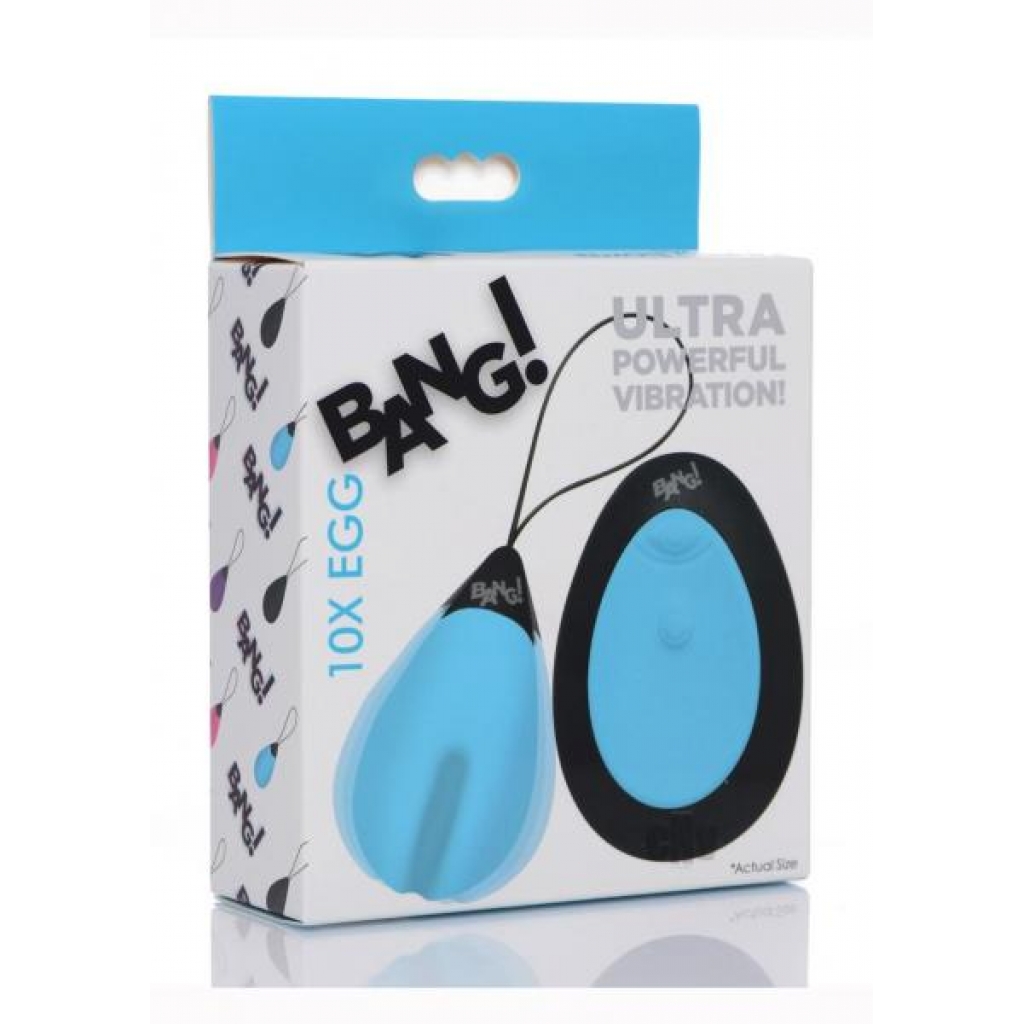 10-Function Silicone Vibrating Egg - Blue