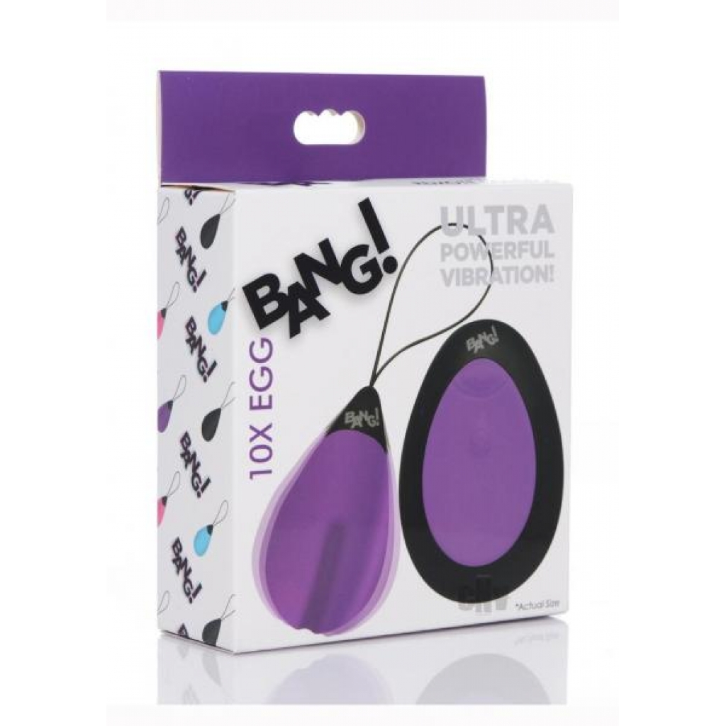 Bang 10x Power Silicone Vibrating Egg - Purple