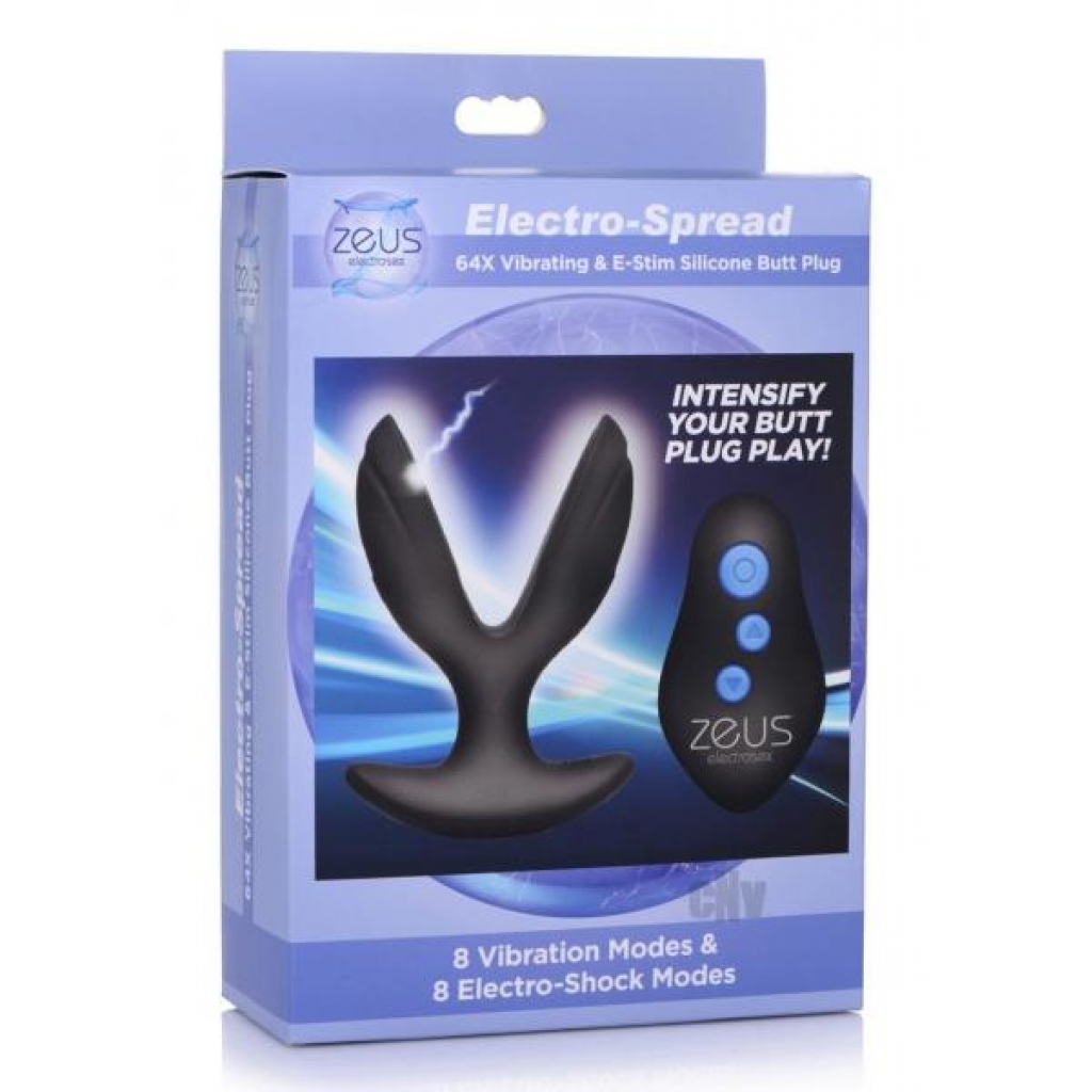 Zeus Electro Spread Butt Plug - 64x Black