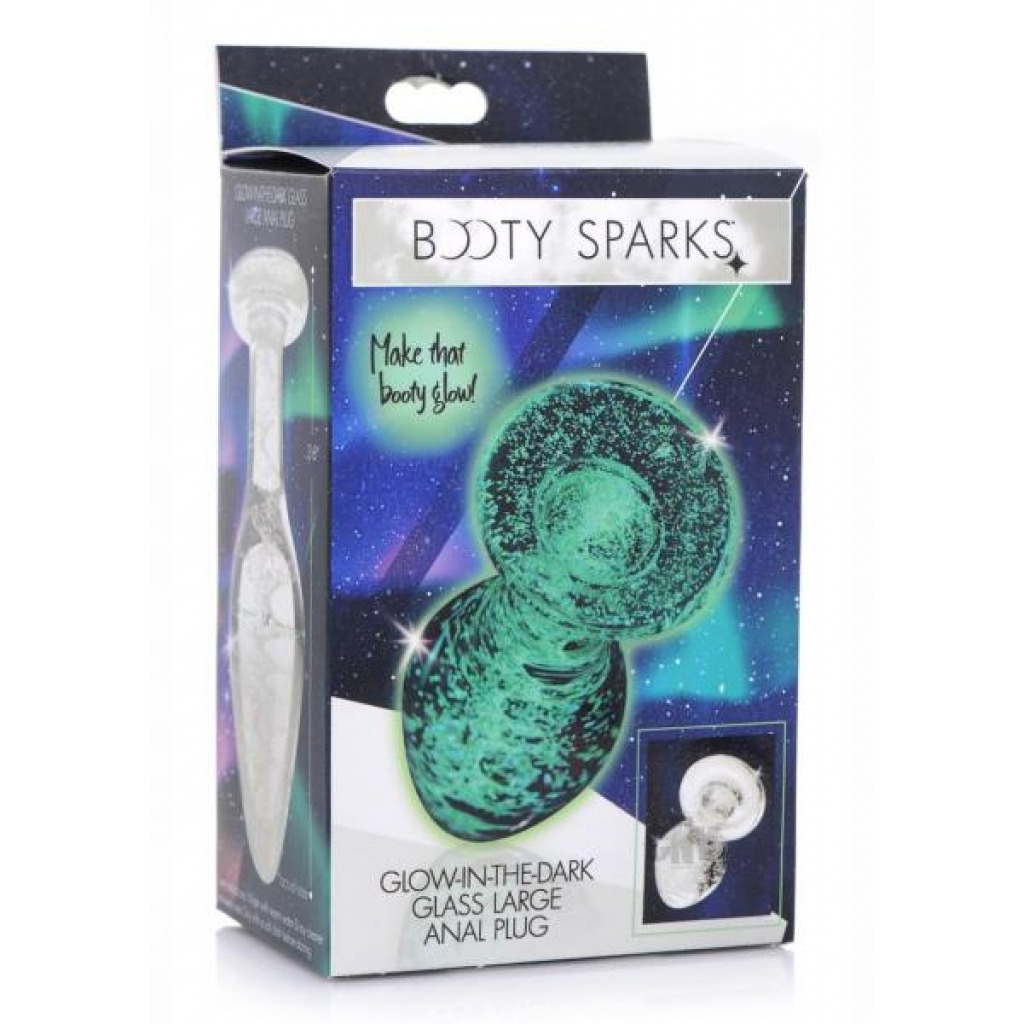 Booty Sparks Glow Glass Plug Lg - Anal Plugs