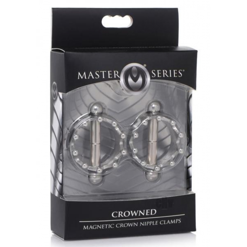 Ms Crowned Magnet Nipple Clamps Silver - Sex Swings & Slings