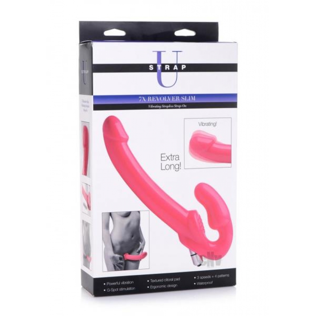 Strap U 7x Revolver Slim Strapless Pink - Hands Free Vibrators