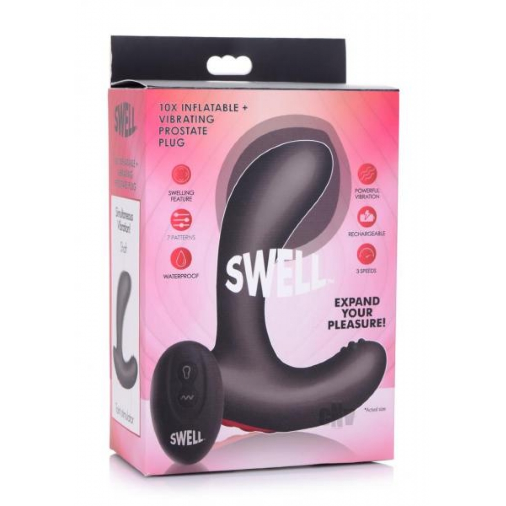 Swell Inflate Vibe Prostate Plug Black - Prostate Massagers