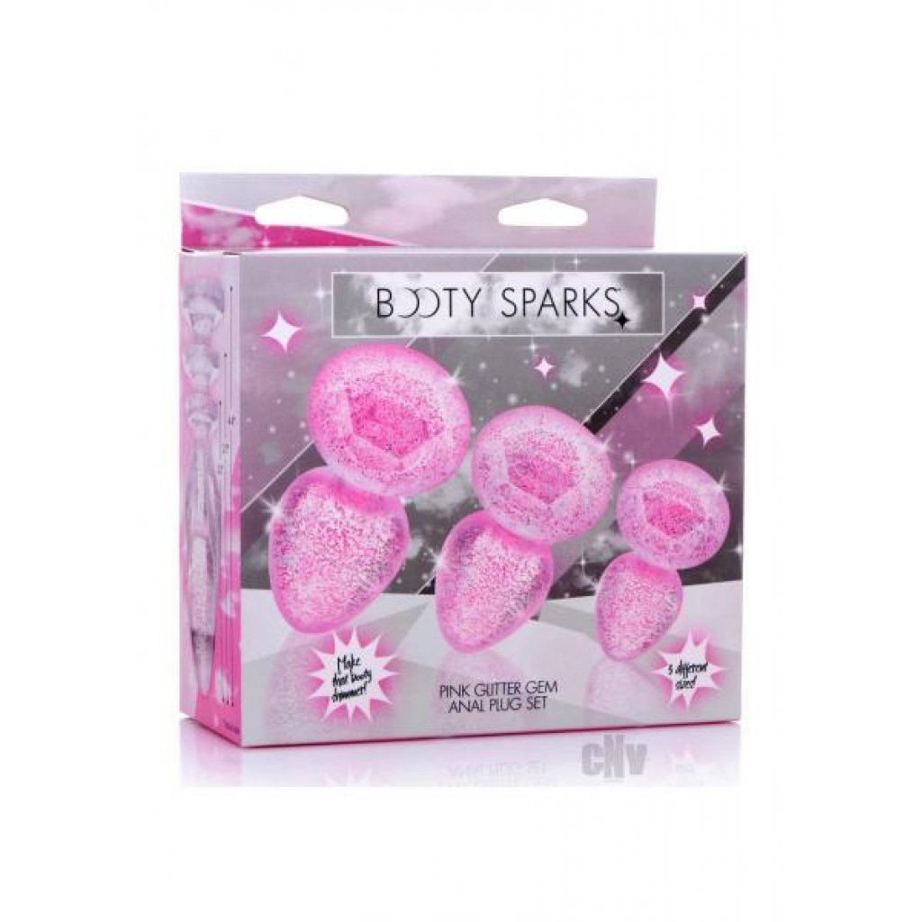 Booty Sparks Glitter Gem Plug Set - Pink Delight