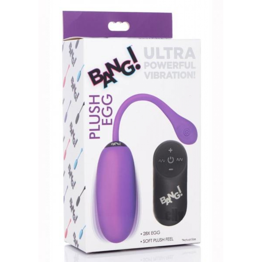 Bang 28x Plush Egg And Remote Purple - Bullet Vibrators