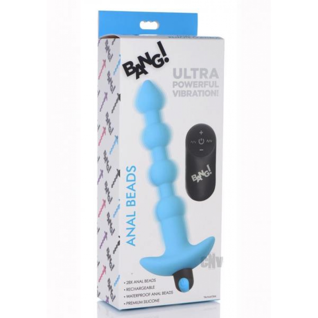 Bang Vibe Anal Beads W/remote Blue - Anal Beads