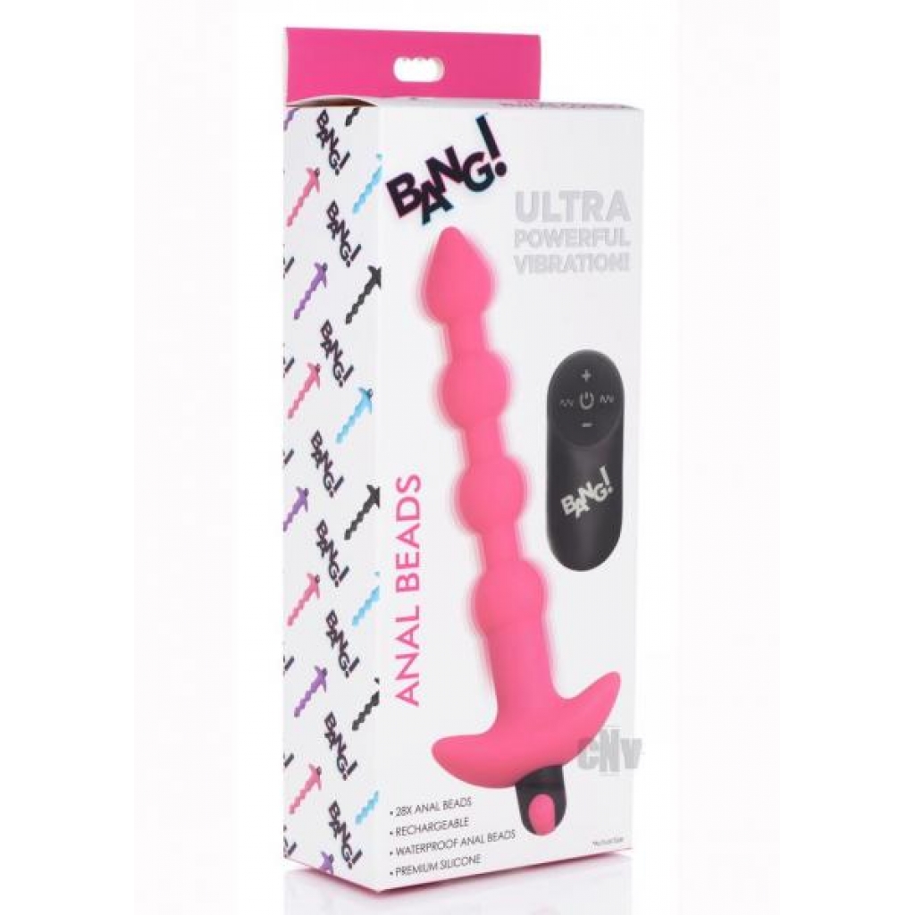 Bang Vibe Anal Beads W/remote Pink - Anal Beads