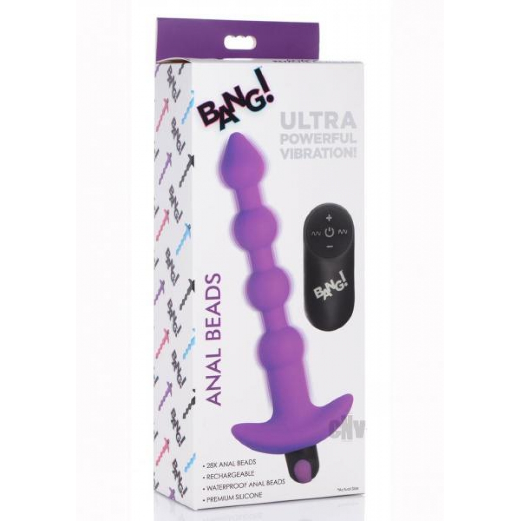 Bang Vibe Anal Beads W/remote Purple - Anal Beads