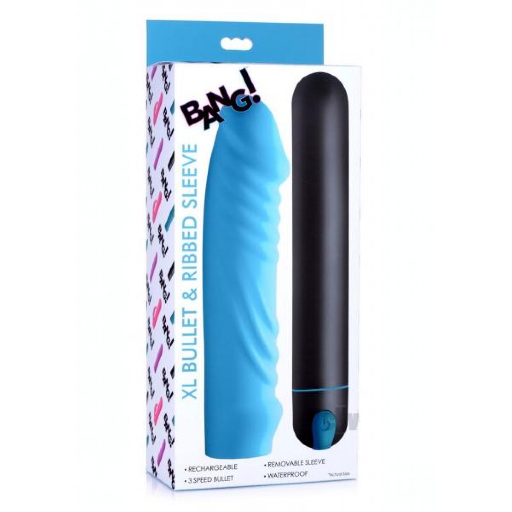 Bang XL Bullet and Ribbed Sleeve - Blue