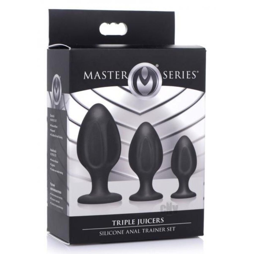 Ms Triple Juicers Anal Trainer Set Black - Huge Anal Plugs