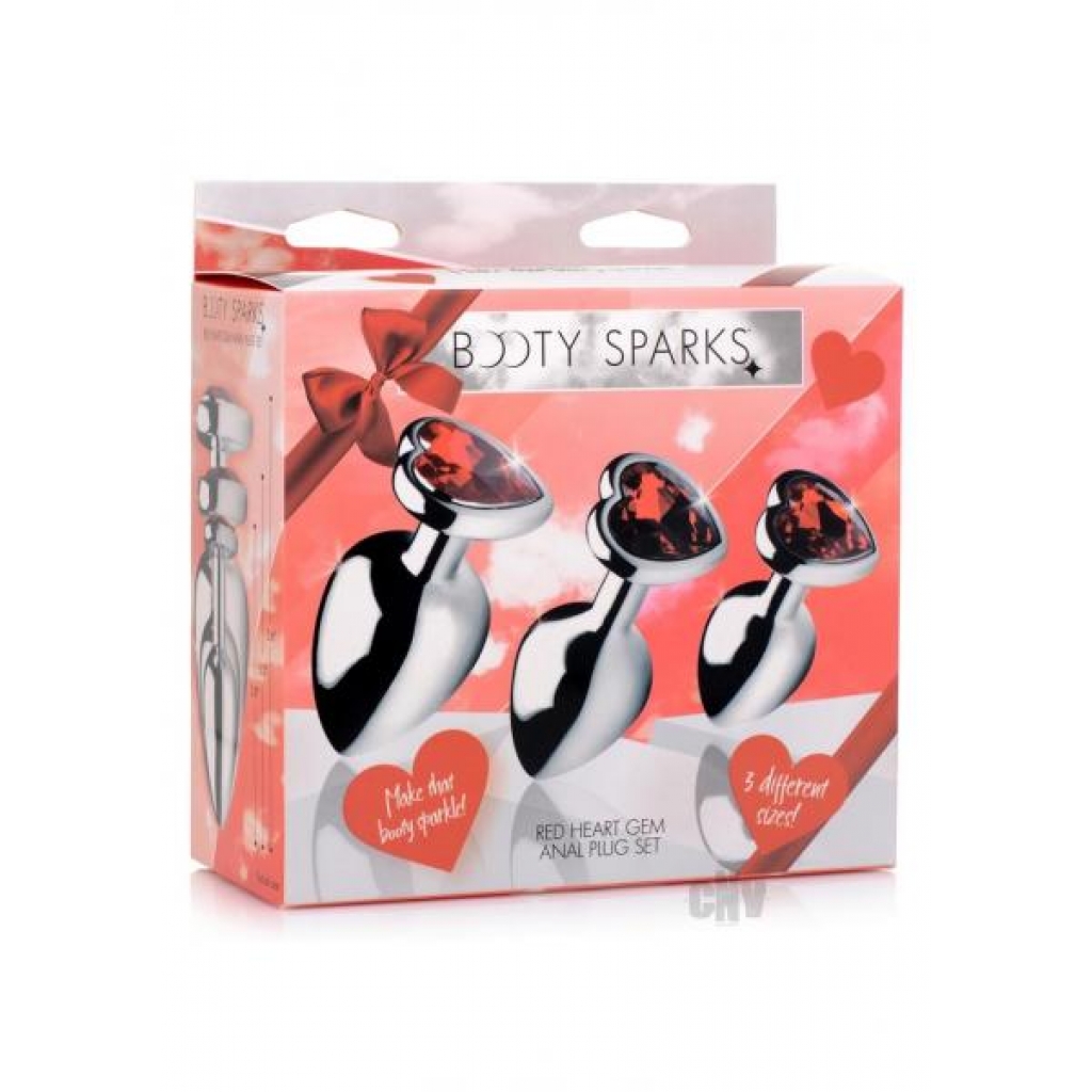 Booty Sparks Red Heart Plug Set - Anal Trainer Kits